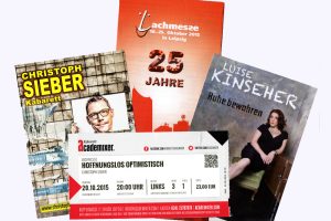 Kommen sofort ins Sammelalbum: Eintrittskarten zu Kinseher und Sieber. Foto: Karsten Pietsch