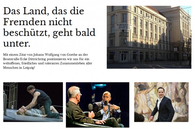 Das Schauspiel zum Goethe-Spruch an der Hausfassade. Screenshot: L-IZ