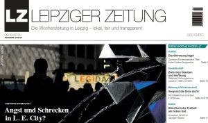 Breiter geworden. Die Leipziger Zeitung gibt es immer Freitags überall, wo es Zeitungen in Leipzig gibt. Screen Titel LZ Ausgabe 20