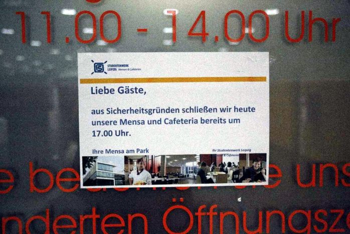 17:45 Uhr: Die Mensa an der Uni ist aus Sicherheitsgründe geschlossen. Foto: L-IZ.de
