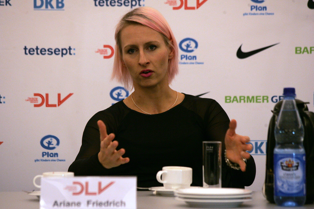 Eine derzeit schaffbare Höhe nannte Ariane Friedrich nicht Foto: Sebastian Beyer