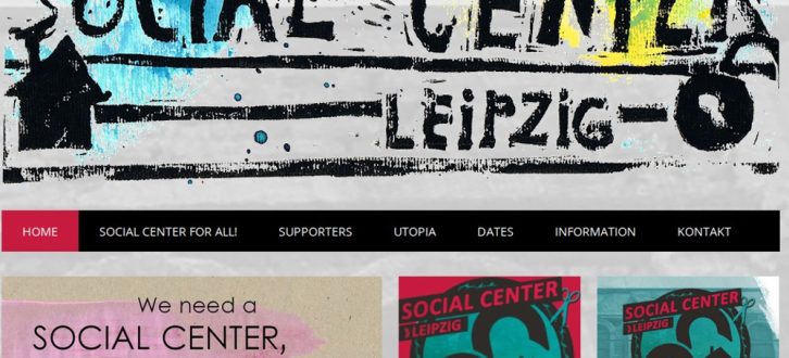 Screenshot der Homepage vom "Social Center Leipzig".