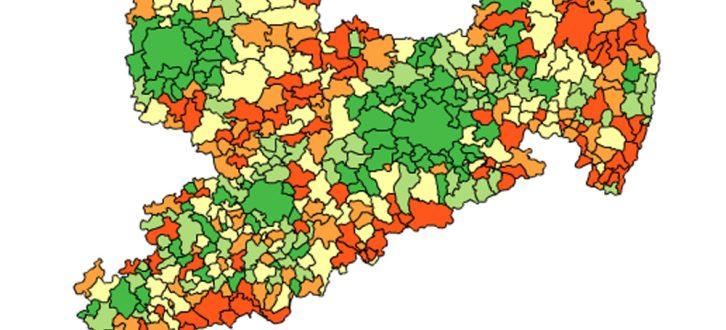 Sächsische Bevölkerungsentwicklung 2000 bis 2014. Karte: Freistaat Sachsen