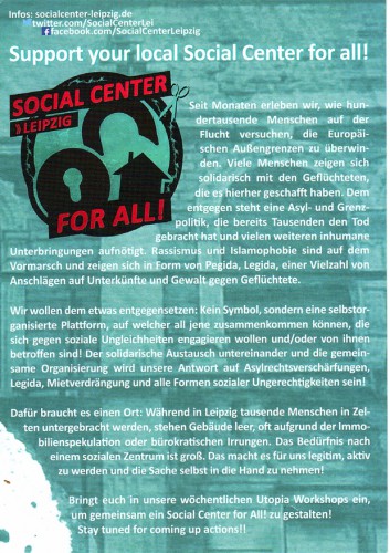 Der Flyer der Initiative, welcher am 16.12.2015 im Stadtrat herumlag. Scan L-IZ