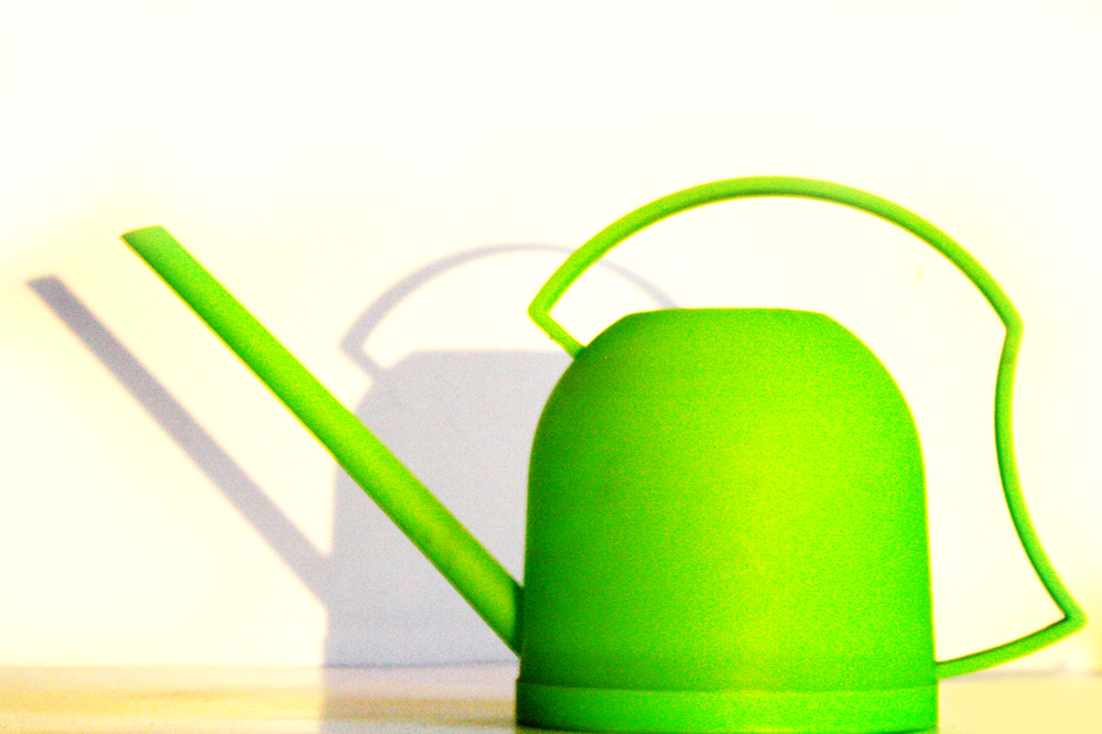 Eine Gießkanne - eher das kleine, sächsische Modell. Foto: Ralf Julke