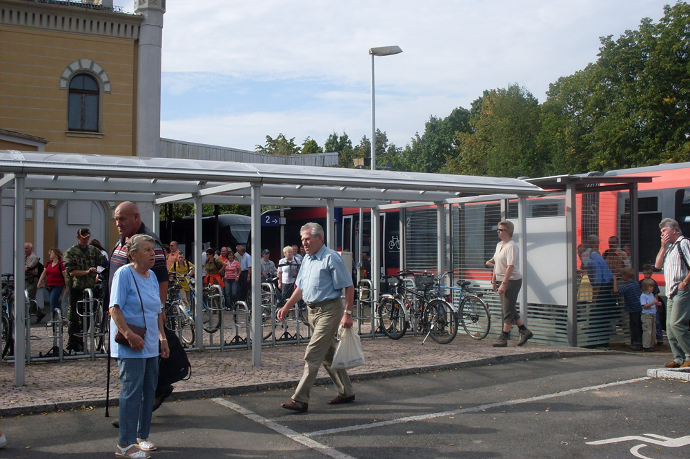 Zugankunft am Bahnhof Grimma. Foto: Stadt Grimma