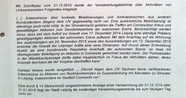 Konkretes für den 31. 12. 2015 ist nicht bekannt. Es wird auf die Kontinuität der Jahre und des Jahres 2015 verwiesen. Quelle: Stadt Leipzig, Twitter