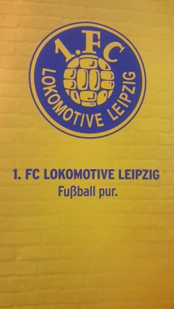 Der neue Leitspruch des 1. FC Lok. Foto: Marko Hofmann