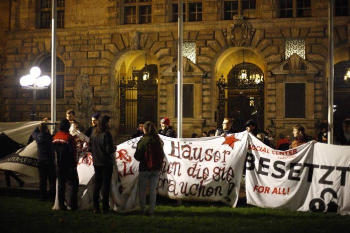 Hausbesetzung als Aktionsform um auf die Notwendigkeit aufmerksam zu machen. Foto: Marcus Fischer