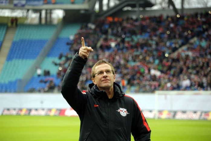 Oben angekommen. Auf RBL-Cheftrainer Ralf Rangnick wartet am 1. Bundesliga-Spieltag ein Duell mit Ex-Club Hoffenheim. Foto: GEPA Pictures