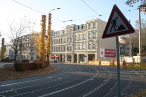Die Gleiskurve aus der Lützowstraße in die Gohliser Straße. Foto: Ralf Julke
