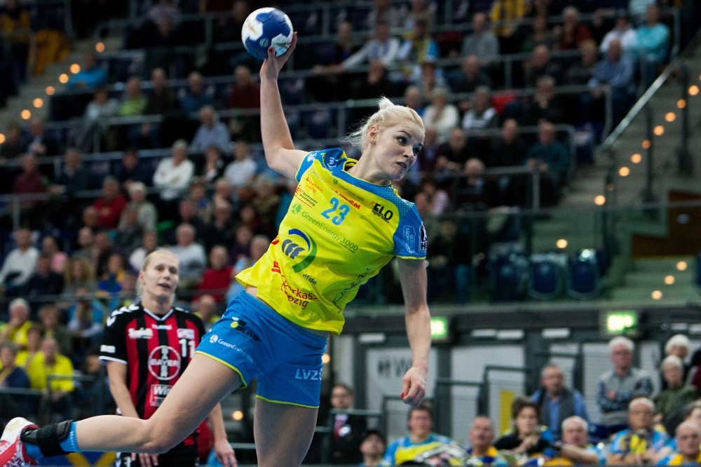 Nervenstark und treffsicher: Shenia Minevskaja machte 11 Tore für den HCL, sechs davon vom Siebenmeterpunkt. Foto: Sebastian Brauner