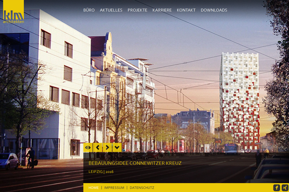 Die Vision des Hochhauses auf der Website von klm Architekten. Screenshot: L-IZ