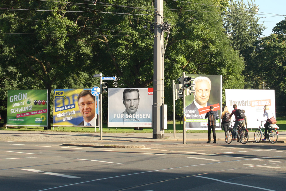 Plakate zur Landtagswahl 2014. Foto: Ralf Julke