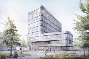 Der Entwurf des neuen Forschungsgebäudes im UFZ. Visualisierung: hks Hestermann Rommel Architekten + Gesamtplaner GmbH & Co. KG aus Erfurt