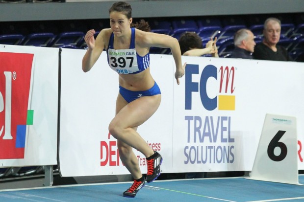 Nach Blitzstart ging Josefine Röhner (SG MoGoNo) im 800m-Vorlauf die Puste aus. Foto: Jan Kaefer