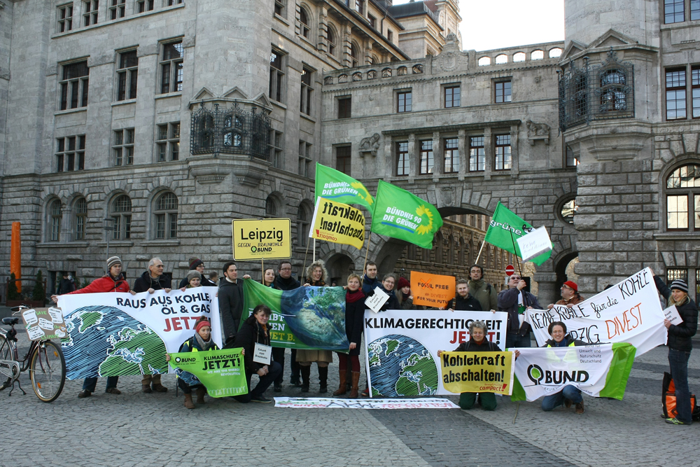Anti-Kohle-Protest zum Global Divestment Day. Foto: BUND Leipzig