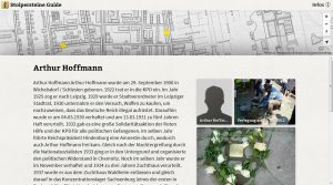 Beim Anklicken werden die Informationen - hier über Arthur Hoffmann - sichtbar. Screenshot: L-IZ