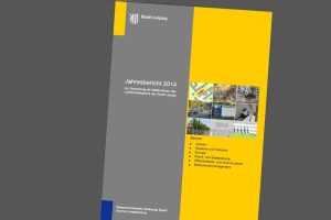 Umsetzungsbericht zum Luftreinhalteplan 2014. Cover: Stadt Leipzig