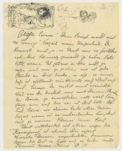 Max-Klinger-Brief an Elsa Asenijeff. Foto: Stadtgeschichtliches Museum Leipzig