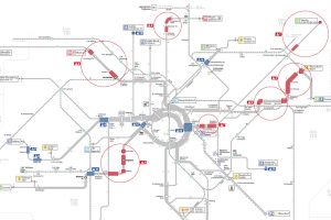 Die wichtigsten Baustellen im LVB-Netz 2016. Karte: LVB