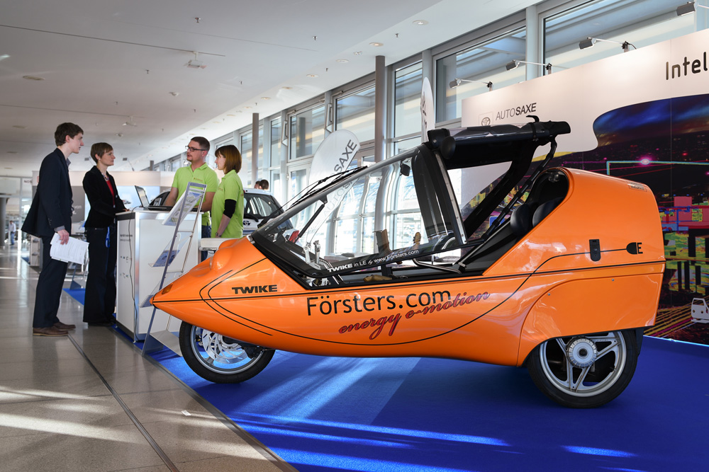 Ein auf der „new mobility“ ausgestelltes Twike. Foto: Leipziger Messe GmbH / Uwe Frauendorf