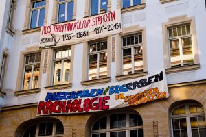 Protestplakate der Leipziger Archäologen. Foto: FSR Archäologie der Uni Leipzig