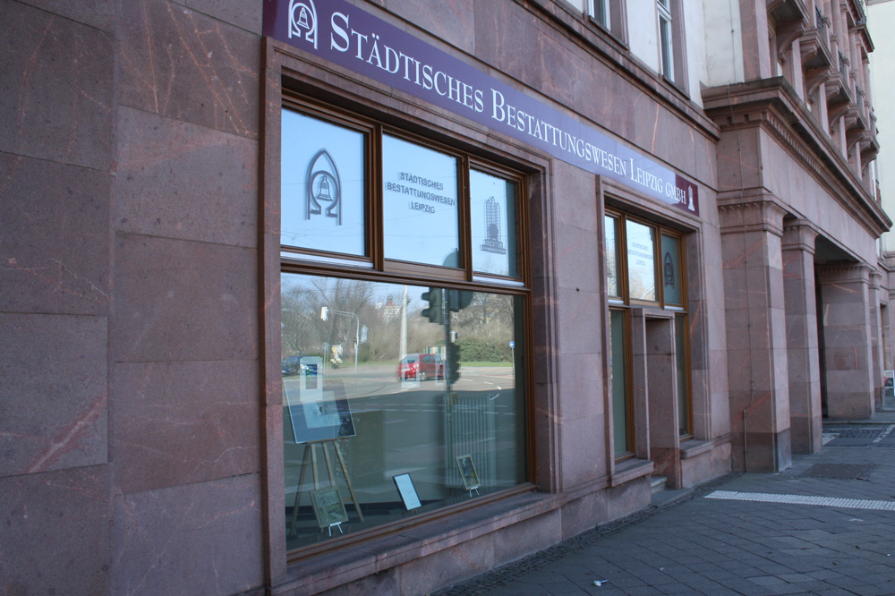 Filiale des Städtischen Bestattungswesens an der Windmühlenstraße. Foto: Ralf Julke