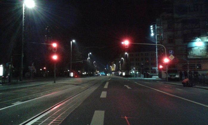 Die Straße frei ... die Strecke für Legida ist beräumt. Foto: L-IZ.de