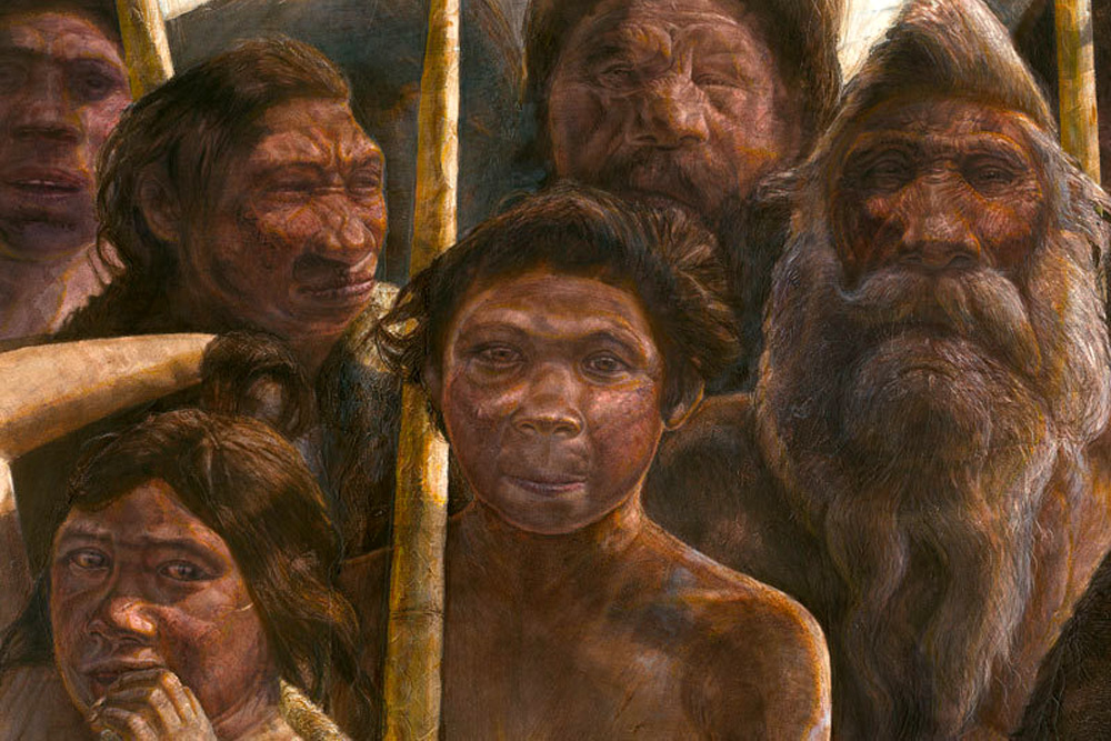 So könnten die Hominiden aus Sima de los Huesos ausgesehen haben. Grafik: MPI für evolutionäre Anthropologie, Kennis & Kennis Madrid Scientific Films