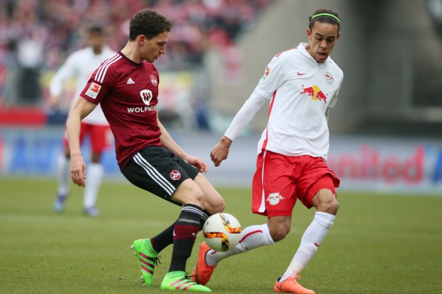 Vorbereiter zum 1:0 Yussuf Poulsen. Foto: GEPA Pictures