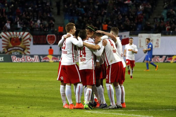 Ergebnis - Jubbelstimmung bei den Leipzigern. Foto: Alexander Böhm