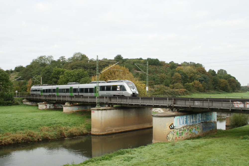 Die ehemalige Deponie Möckern mit Eisenbahnbrücke und Neuer Luppe. Foto: Ralf Julke