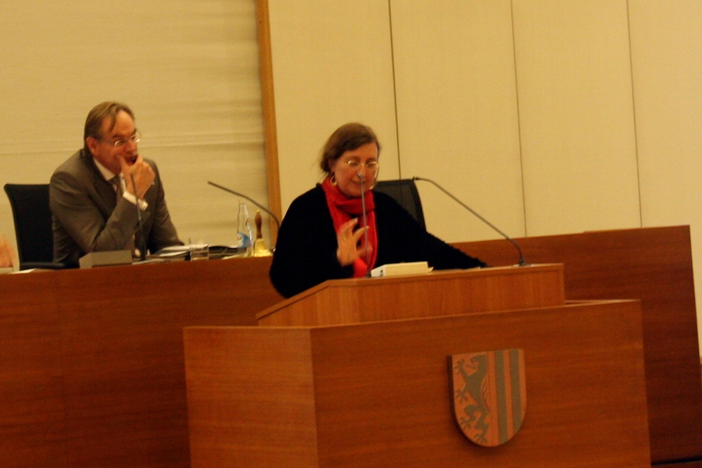 Schieflage in der Argumentation? Dorothee Dubrau musste am 7. April viel erklären. Foto: L-IZ.de