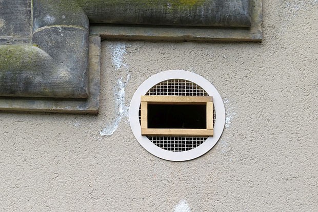 Die Lüftungssgitter wurden geöffnet, so dass die Fledermäuse in die Hohlräume gelangen können.  Foto: Carola Bodsch