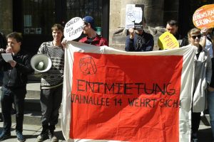 Protest gegen Entmietung in der Jahnallee. Foto: René Loch