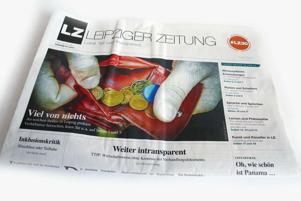 Die neue Leipziger Zeitung vom 8. April: Viel von nichts. Foto: L-IZ