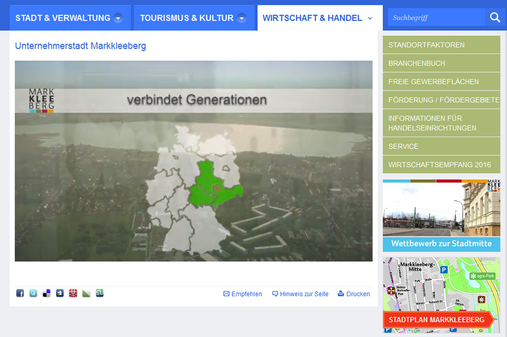 Standbild aus dem Imagefilm der Stadt Markkleeberg. Screenshot: L-IZ