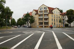 Ludolf-Colditz-Straße: Hier muss die richtige Verkehrsführung noch gefunden werden. Foto: Ralf Julke