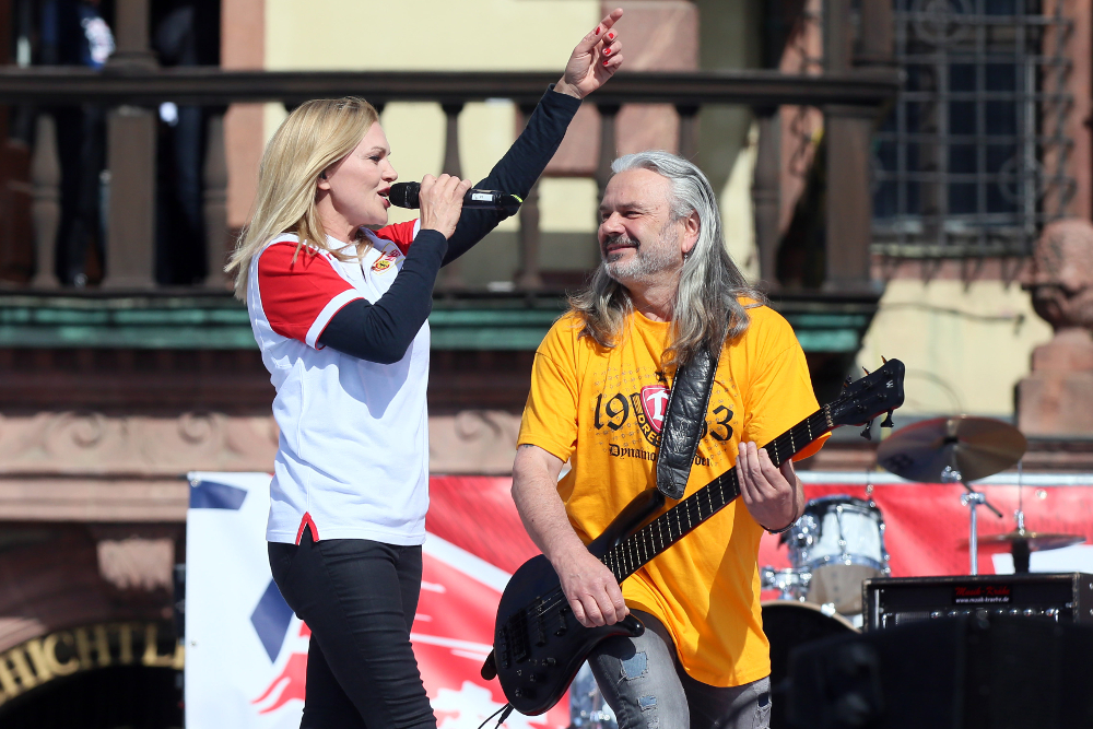 Auftritt der Band Silly auf der Aufstiegsfeier von RB Leipzig. Foto: GEPA pictures