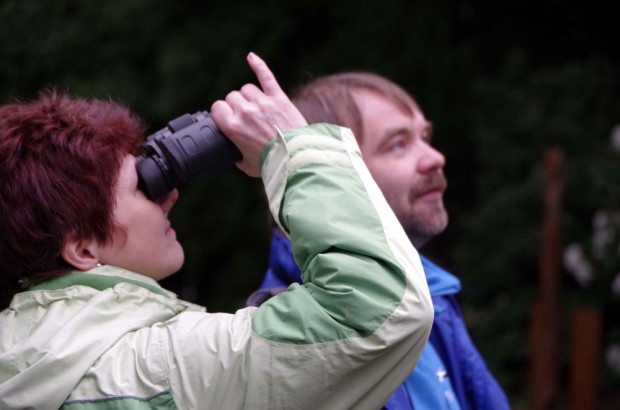Vogelbeobachtung bei der Stunde der Gartenvögel. Foto: Uwe Schroeder