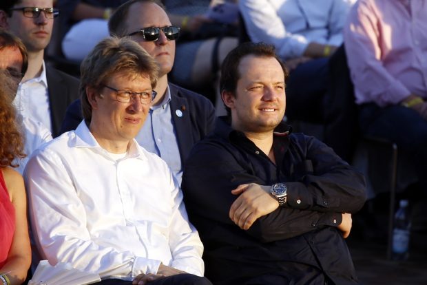 Gewandhausdirektor Andreas Schulz (l.) und der neue Kapellmeister Andris Nelsons. Foto: Alexander Böhm