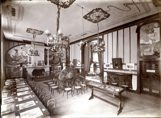 Das Künstlerzimmer im Künstlerhaus. Foto: Meisenbach, Riffarth & Co, um 1910 / Stadtgeschichtliches Museum Leipzig