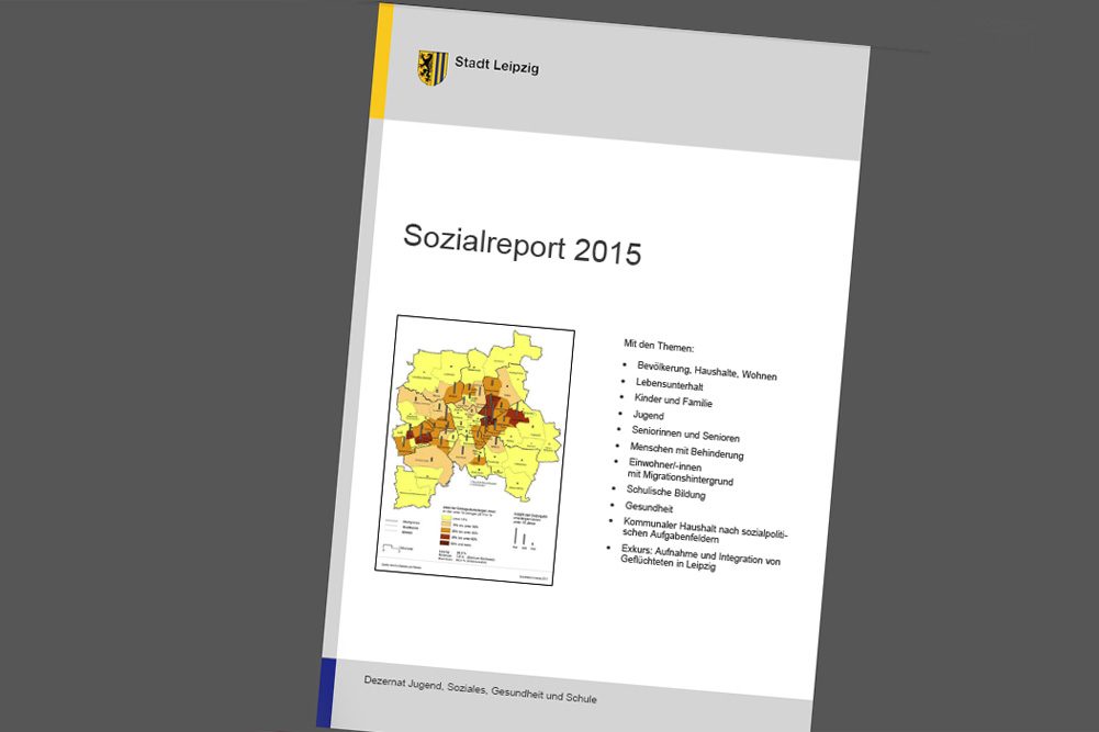 Sozialreport 2015. Cover: Stadt Leipzig