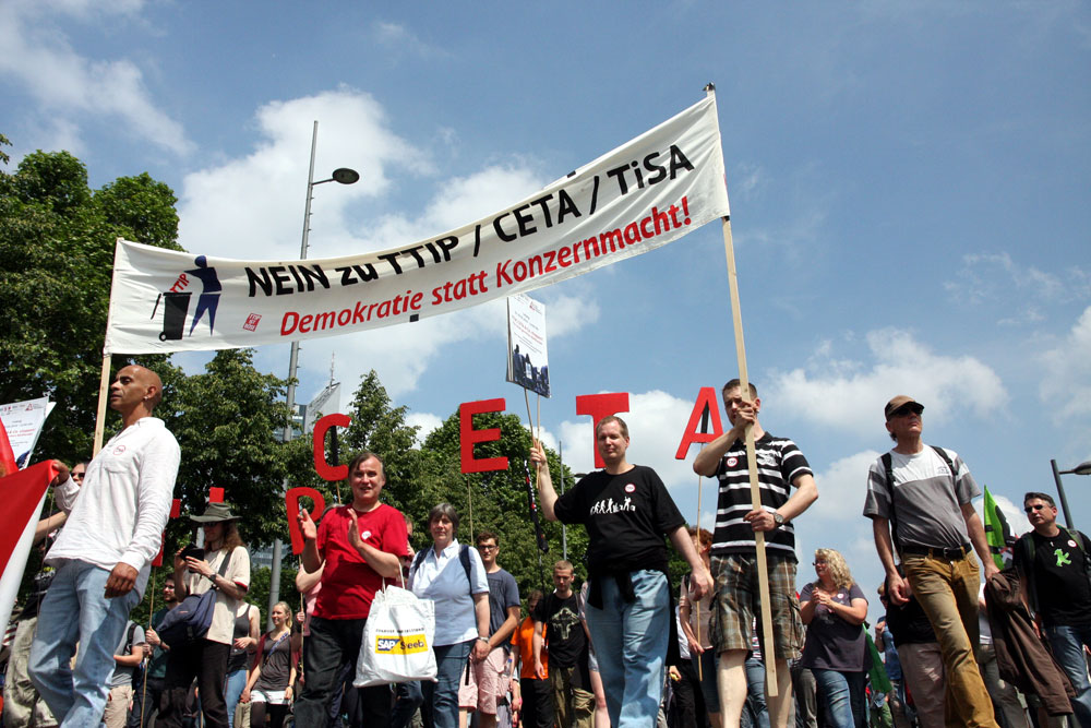 Anti-TTIP-Demonstration in Leipzig. Foto: Michael Freitag