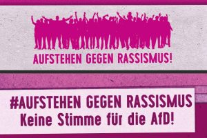 Flyer der Kampagne „Aufstehen gegen Rassismus“. Screenshot: L-IZ.de