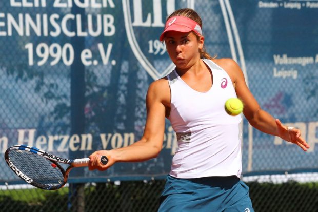 Denkbar knapp geschlagen: Julia Grabher aus Österreich verlor das ITF-Finale. Foto: Jan Kaefer