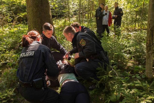 Auffindesituation. Foto: Präsidium der Bereitschaftspolizei