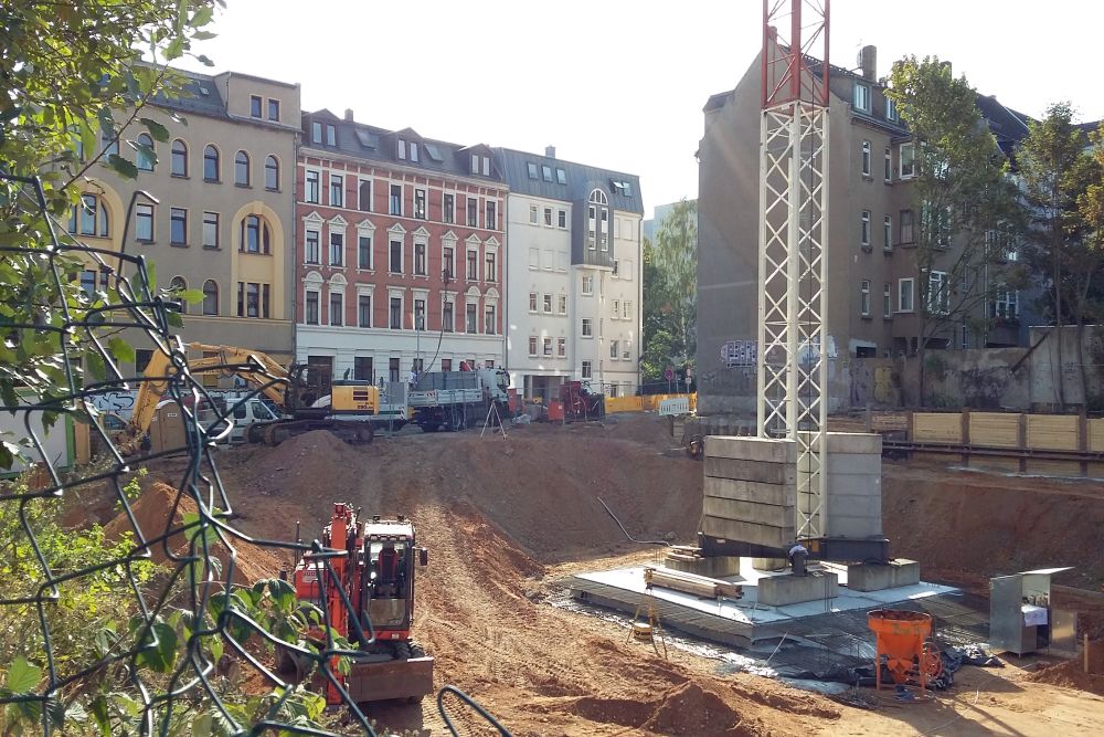 Blick auf die Baustelle Siemeringstraße von der Josephstraße. Foto: M. Hofmann