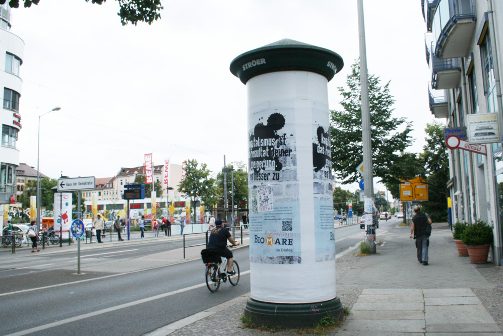Die Plakatkampagne von Biomare: hier am Connewitzer Kreuz. Foto: Ralf Julke